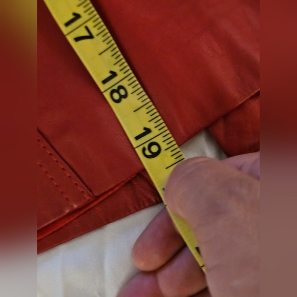 Vintage leather skirt red size 10 - Picture 13 of 13
